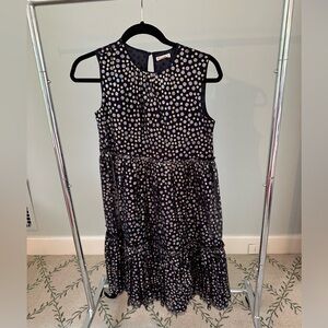 Crewcuts unworn navy gold and silver glitter polka dots girls dress. Size 14.
